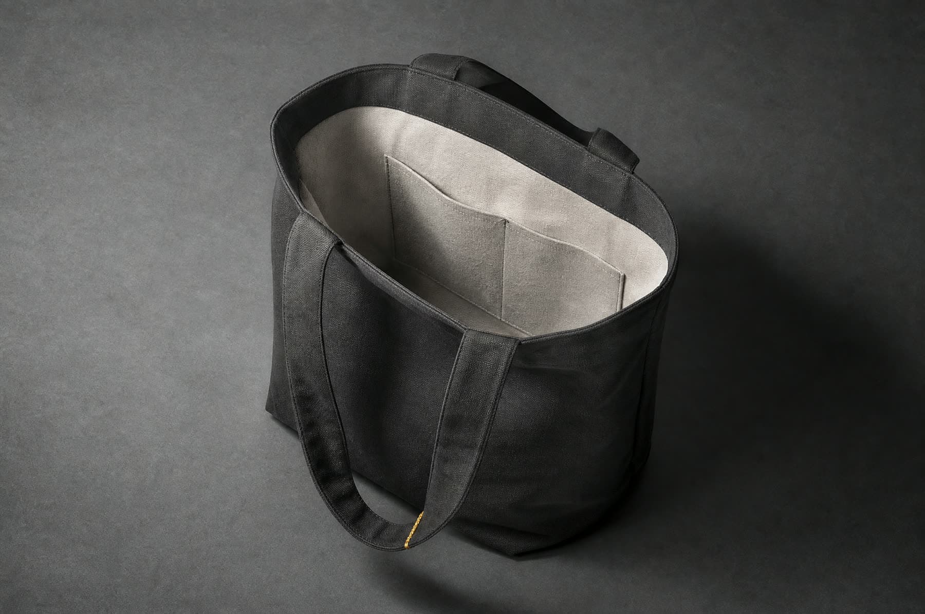 Tote Leather Base, loaded and in use